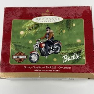VINTAGE 2001 Hallmark Keepsake Christmas Ornament Harley Davidson Barbie